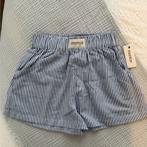 Montce Womens Blue and White Striped Shorts